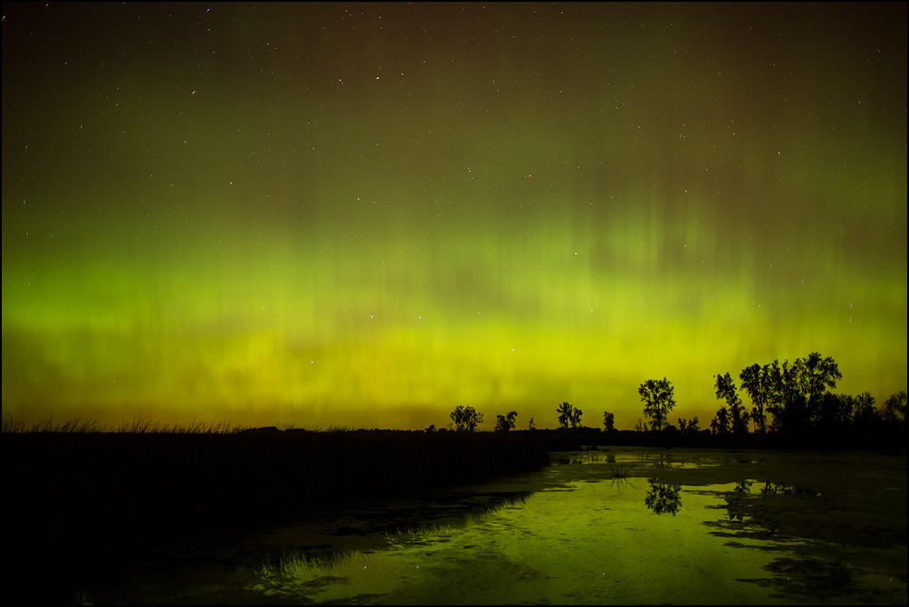 Northern Lights (aurora borealis) near Oshkosh, Wisconsin